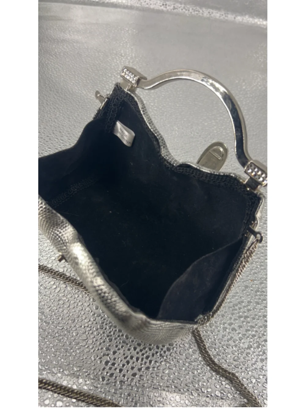 Silver & Black Snake Print Clutch One Size